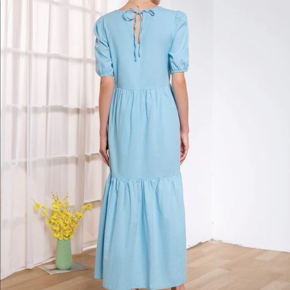 Solid Ruffle Hem longing Dress - Picture 2 of 3